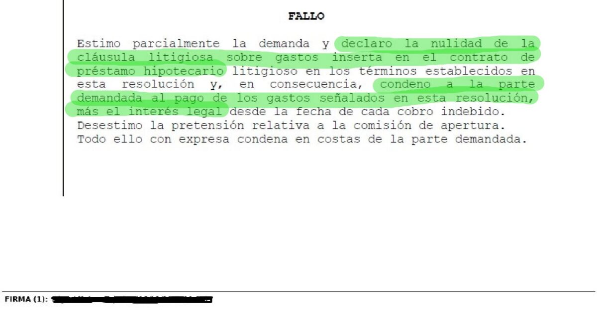 Resolución Gastos Hipoteca - Caro Lechuga Abogados